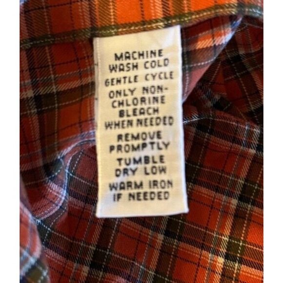 Ralph Lauren Large Long Sleeve Shirt Classic Fit Plaid Orange Preppy - Picture 3 of 5